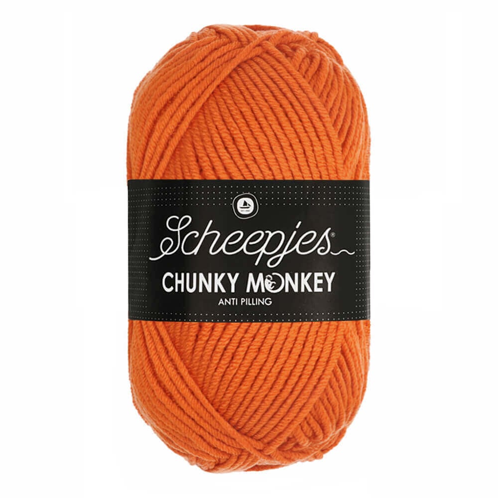 Scheepjes Chunky Monkey breigaren in deep orange - dikke acrylbreigaren voor warme projecten