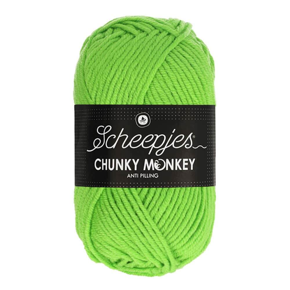 Scheepjes Chunky Monkey breigaren in lime - dikke acrylbreigaren voor warme projecten