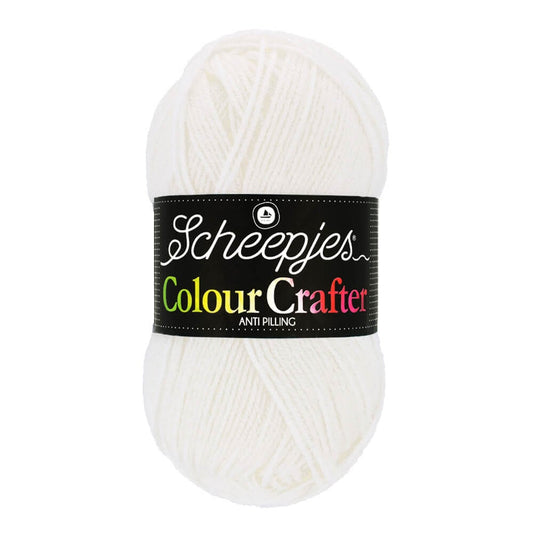 SCHEEPJES Colour Crafter breigaren in kleur 1001 Weert - zijdezacht acryl voor breien en haken