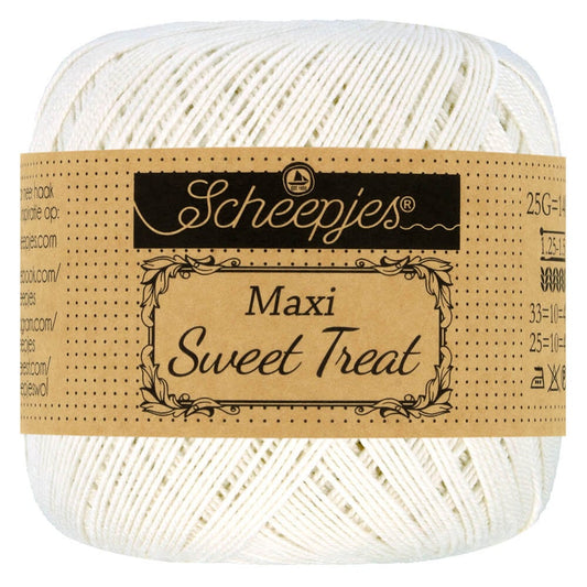 Scheepjes Maxi Sweet Treat in Bridal White – Fijne katoen voor ajourbreien en haakwerk