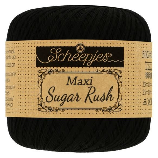 Scheepjes Maxi Sweet Treat in zwart – Fijne katoen voor ajourbreien en haakwerk