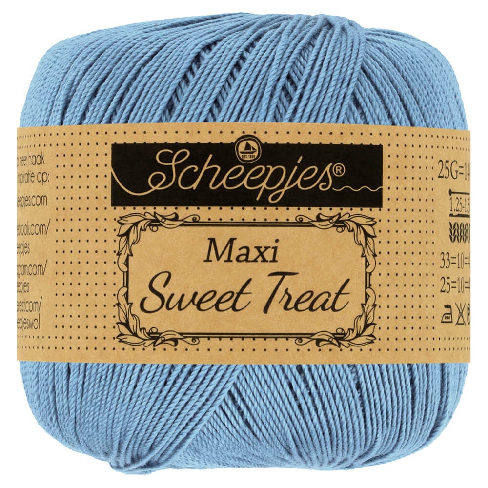 Scheepjes Maxi Sweet Treat in Bluebird – Fijne katoen voor ajourbreien en haakwerk