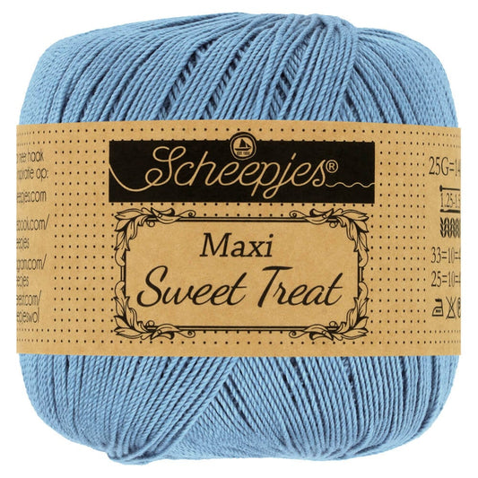 Scheepjes Maxi Sweet Treat in Bluebird – Fijne katoen voor ajourbreien en haakwerk