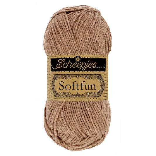 SCHEEPJES Softfun breigaren in 2470 Soft Mauve - zijdezacht katoen-acryl mengsel voor breien en haken