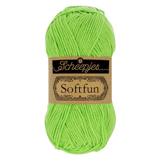 SCHEEPJES Softfun breigaren in 2516 Apple - zijdezacht katoen-acryl mengsel voor breien en haken