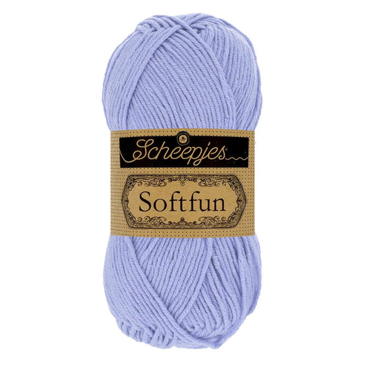 SCHEEPJES Softfun breigaren in 2519 Violet - zijdezacht katoen-acryl mengsel voor breien en haken