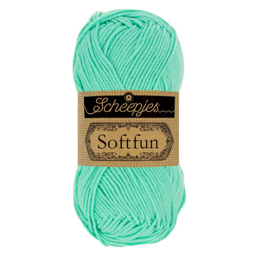 SCHEEPJES Softfun breigaren in 2615 Botanical - zijdezacht katoen-acryl mengsel voor breien en haken