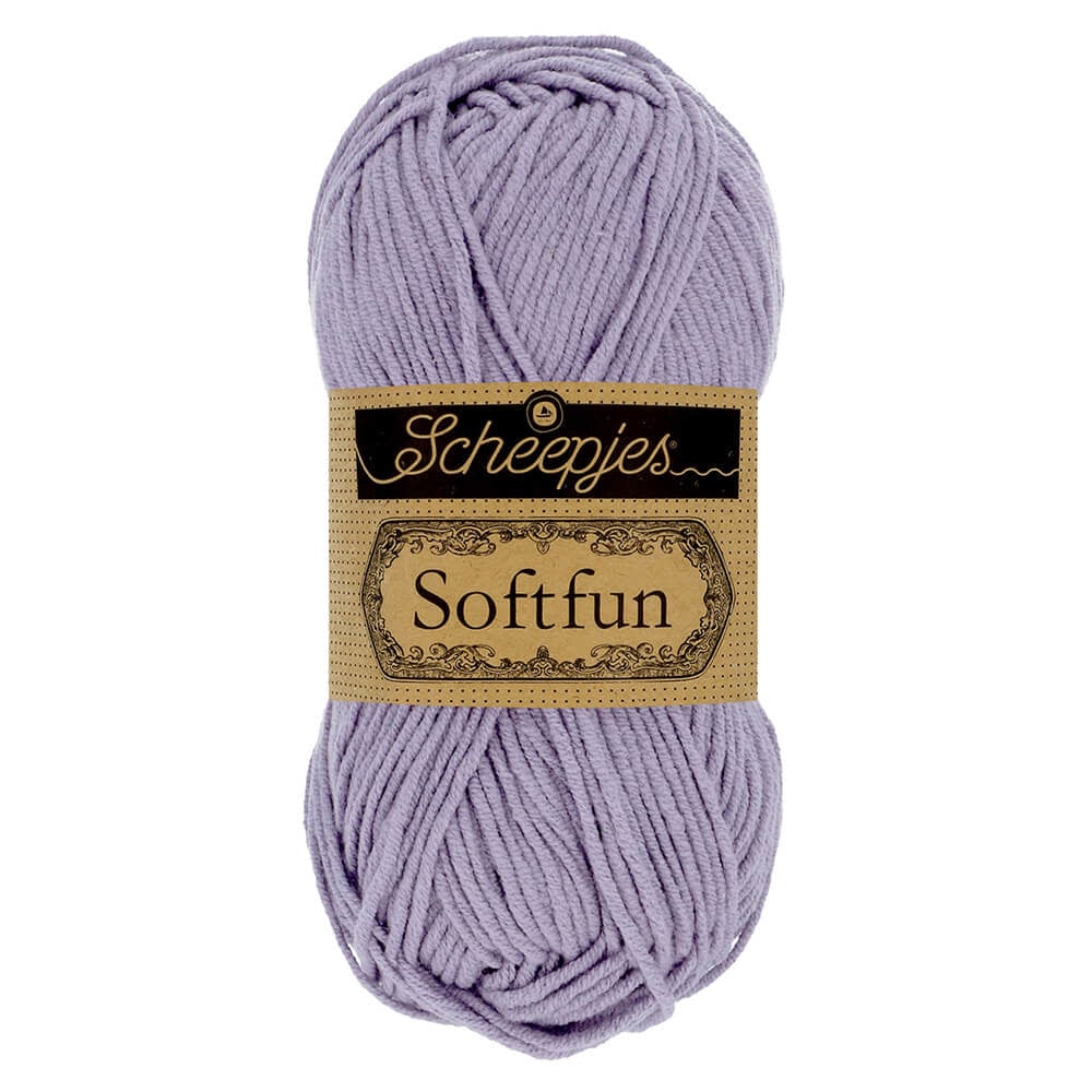 SCHEEPJES Softfun breigaren in 2619 Periwinkle - zijdezacht katoen-acryl mengsel voor breien en haken