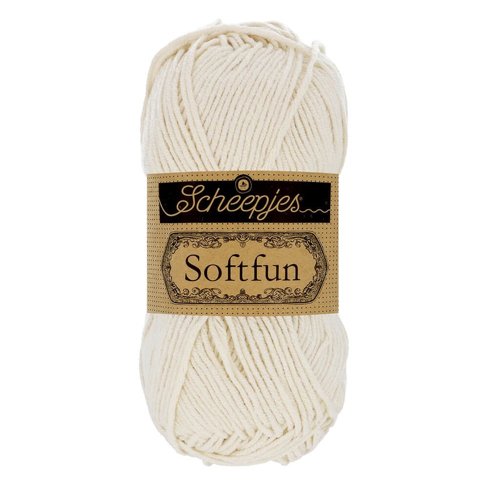 SCHEEPJES Softfun breigaren in 2622 Latte - zijdezacht katoen-acryl mengsel voor breien en haken