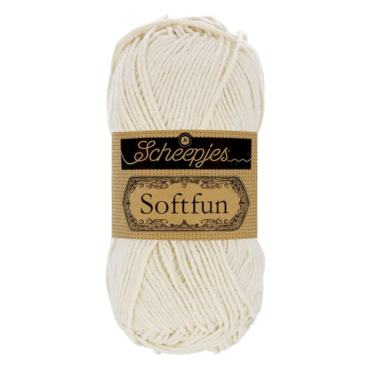 SCHEEPJES Softfun breigaren in 2622 Latte - zijdezacht katoen-acryl mengsel voor breien en haken