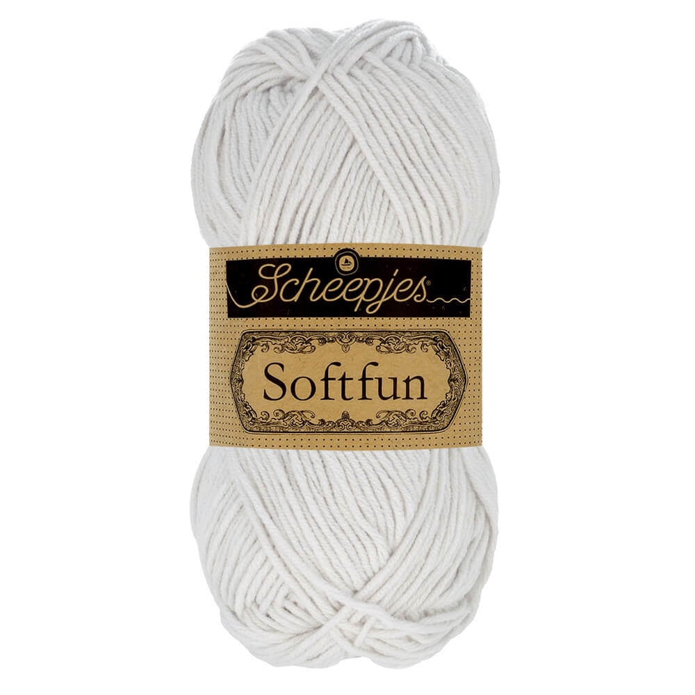 SCHEEPJES Softfun breigaren in 2627 Mist - zijdezacht katoen-acryl mengsel voor breien en haken