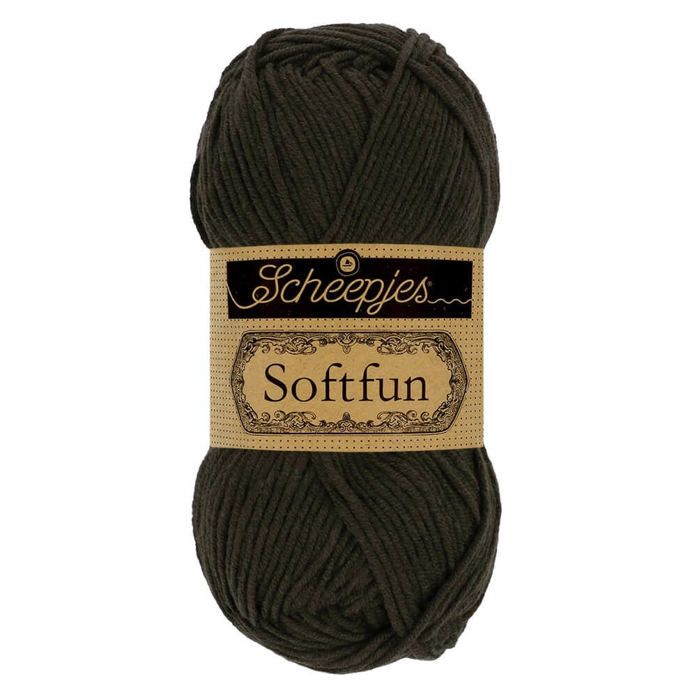 SCHEEPJES Softfun breigaren in Charcoal - zijdezacht katoen-acryl mengsel voor breien en haken