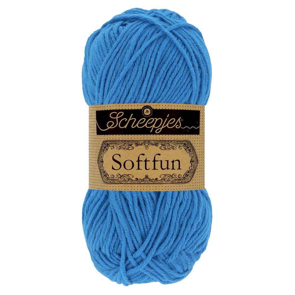 SCHEEPJES Softfun breigaren in Azure - zijdezacht katoen-acryl mengsel voor breien en haken