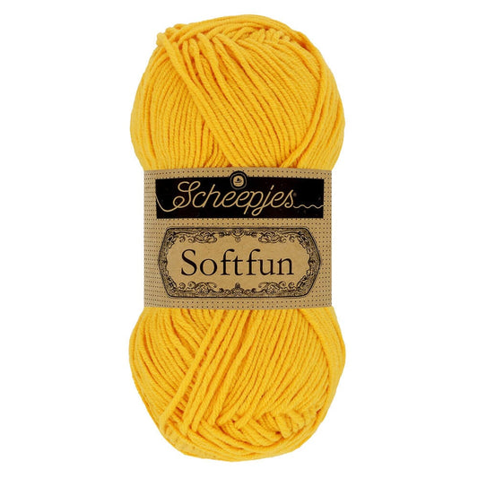 SCHEEPJES Softfun breigaren in Bumblebee - zijdezacht katoen-acryl mengsel voor breien en haken