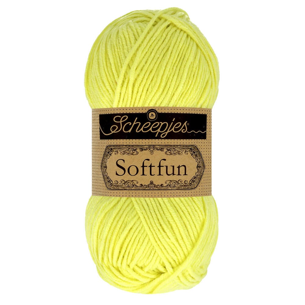 SCHEEPJES Softfun breigaren in Soft Lime - zijdezacht katoen-acryl mengsel voor breien en haken