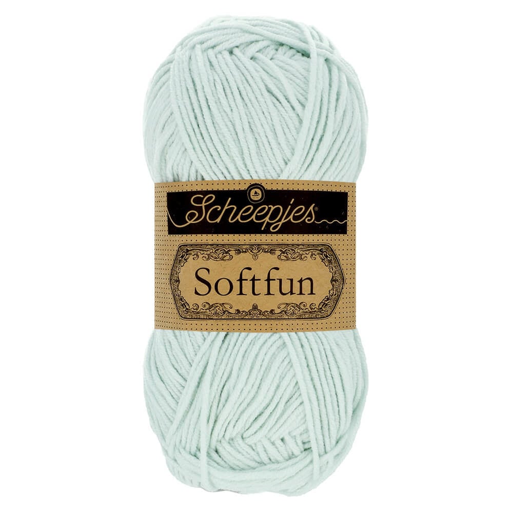 SCHEEPJES Softfun breigaren in Glacial Mist - zijdezacht katoen-acryl mengsel voor breien en haken