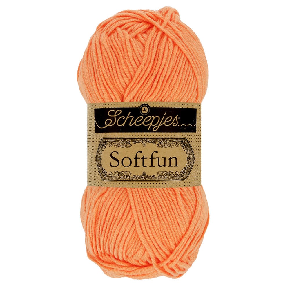 SCHEEPJES Softfun breigaren in Cantaloupe - zijdezacht katoen-acryl mengsel voor breien en haken