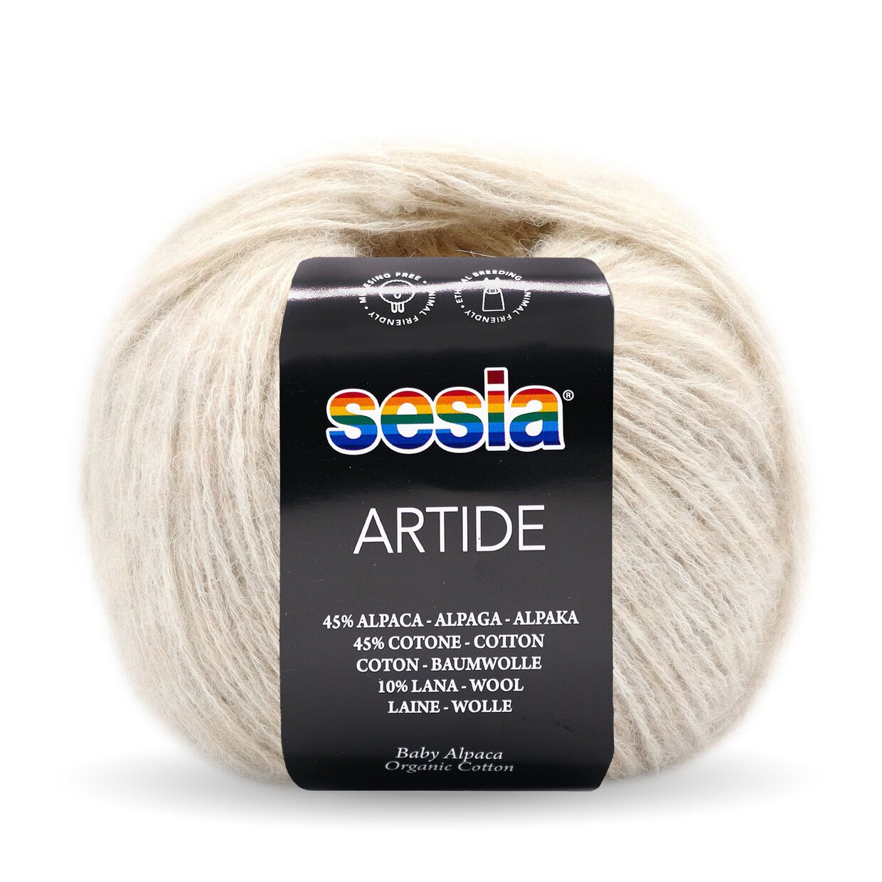 Sesia Artide haakgaren in Travertino - luxe alpaca-katoen mengsel voor warme truien