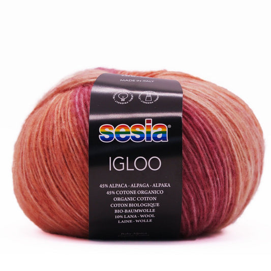 SESIA Igloo breigaren in kleur 575 - volumineus en lichtgewicht garen met kleurverloop